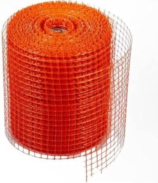 Orange Chinese Fiberglass Plaster Reinforcement Mesh - 20 cm × 50 m